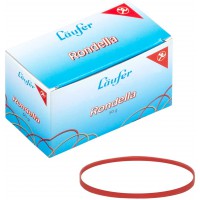 Laufer 51845 bracelets elastiques Rondella 80 x 4mm, diametre 50mm, elastiques a  4mm de large, carton de 50g, rouge