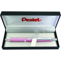 Stylotel BL407P-BOX EnerGel Liquid-Gel-Roller Sterling avec Case, Stroke largeur 0.35 mm, Ball diametre 0.7 mm, Rose et Noir