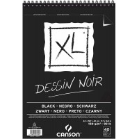 CANSON Album 40 feuilles XL® DESSIN NOIR - spirale petit cote - A3 150g/m²