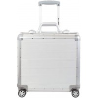 Valise a  roulettes Gemini 45172 - en Aluminium - avec Compartiment sureleve - 4 roulettes Doubles a  360° - Argente Mat