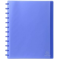 Exacompta - Ref. 86352E - Protege-Documents a  Anneaux et Pochettes Detachables 60 Vues / 30 Pochettes - A4 - Bleu Translucide