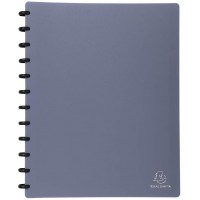 Exacompta - Ref. 86357E - Protege-Documents a  Anneaux et Pochettes Detachables 60 Vues / 30 Pochettes - A4 - Gris