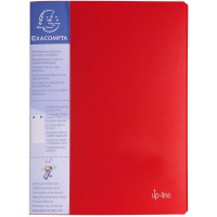 Exacompta 88205E Porte-vues personalisable rigide Kreacover Up line A4 avec porte etiquettes sur 3 Faces 40 vues Rouge