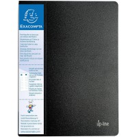 Exacompta 88301E Porte-vues personalisable rigide Kreacover Up line A4 avec porte etiquettes sur 3 Faces 60 vues Noir