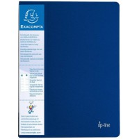 Exacompta 88402E Porte-vues personalisable rigide Kreacover Up line A4 avec porte etiquettes sur 3 Faces 80 vues Bleu