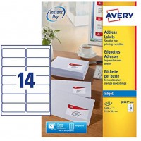 AVERY - Boite de 1400 etiquettes d'adressage autocollantes, Personnalisables et imprimables, Format 99,1 x 38,1 mm, Impression j