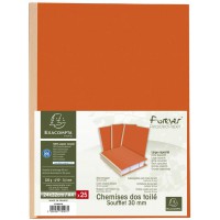 Exacompta - Ref. 770007E - Paquet de 25 chemises rigides a  soufflet dos toile Forever® 320 g/m² - dos de 30 mm - certifiees Ang