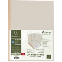 Exacompta - Ref. 770009E - Paquet de 25 chemises rigides a  soufflet dos toile Forever® 320 g/m² - dos de 30 mm - certifiees Ang