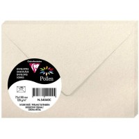 Clairefontaine 54040C - Paquet de 20 Enveloppes Gommees - Format 7,5x10cm - 120g/m² - Coloris Ivoire Irise - Invitation Evenemen