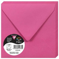 Clairefontaine 5578C - Paquet de 20 Enveloppes Gommees - Format Carre 14x14cm - 120g/m² - Coloris Rose Fuchsia - Invitation Even