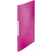 Leitz Reliure Protege-Documents A4, 20 Pochettes, 40 Pages, Pochettes Transparentes, Rose Metallise, WOW, 46310023