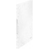 Leitz Reliure Protege-Documents A4, 20 Pochettes, Capacite 40 Feuilles, Pochettes Transparentes, Blanc, WOW, 46310001