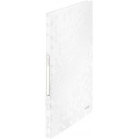 Leitz Reliure Protege-Documents A4, 40 Pochettes, Capacite 80 Feuilles, Pochettes Transparentes, Blanc, WOW, 46320001