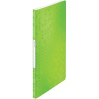 Leitz Reliure Protege-Documents A4, 20 Pochettes, Capacite 40 Feuilles, Pochettes Transparentes, Vert, WOW, 46310054