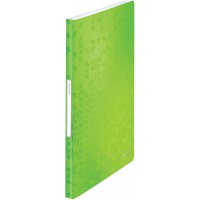 Leitz Reliure Protege-Documents A4, 40 Pochettes, Capacite 80 Feuilles, Pochettes Transparentes, Vert, WOW, 46320054